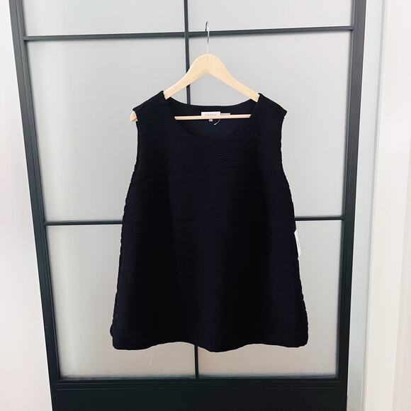 Calvin Klein Sleeveless Top Women’s Plus Size 2X Black Knit Shell Blouse New NWT - Picture 1 of 11